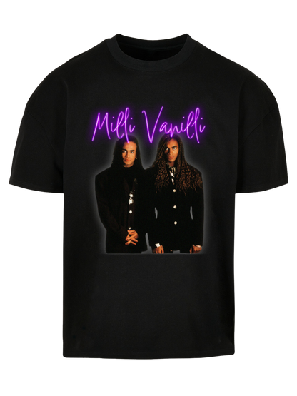 Übergroßes neonfarbenes Milli Vanilli T-Shirt